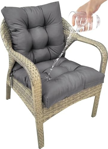 uyeoco Stuhlauflage Gartenstuhl Auflage Stuhlkissen mit Rückenlehne Garten Grün/Blau Outdoor/Indoor Polster für Niedriglehner Gartenstuhl Auflage Sitzkissen (Color : 1#, Size : 106X53CM)