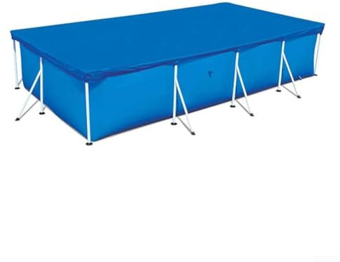 Zoegneer Housse de protection rectangulaire imperméable et réutilisable pour piscine - Installation facile - Bleu (300 x 201 cm)