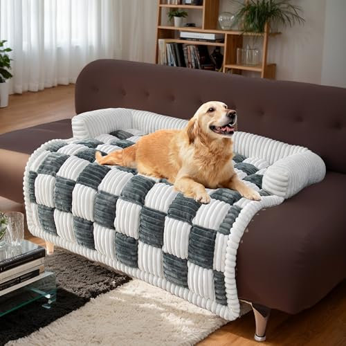 LiveGo Haustier-Couch-Überzüge für Sofa, Hundesofa-Bettenmatte, waschbare Plüsch-Couch-Abdeckung für Hund, Möbelschutz-Hundesofa-Matte für Hunde und Katzen, Flauschiges Hundecouch-Bett