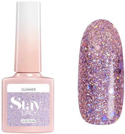 STAYLAC UV Nagellack 5 ml - Rosa - Glimmer - STAYLAC Farben - UV Lack Glitzer - Gel Nägel - Nageldesign