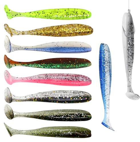 Keboyoe 110 Stück Gummifische Set Barsch Gummiköder Barsch Angelköder Gummifisch Zander 7cm Gummiköder Set Weiche Kunstköder gummifische für Hecht barsch Forelle