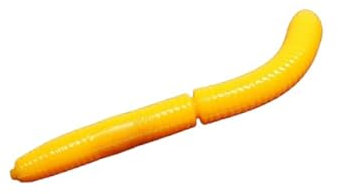 pro-bite Libra Lures Fatty D`Worm 75mm | Forellenköder Supersoft | Inhalt: 8 Stück | Aroma: Käse (008 / Dark Yellow)