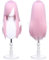 Perruque de déguisement universelle 60cm pouces avec 2 filets à cheveux pour cosplay, Halloween et fêtes à thème (Rose)