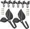 WOONEKY 8 Pezzi Ganci Decorativi Ferro Battuto Forma Foglia per Appendere Accappatoi Asciugamani e Cappotti Cucina e Ingresso Facile Installazione e Design Elegante