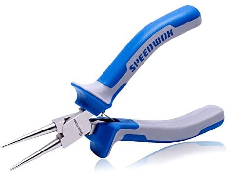 SPEEDWOX Pinze a becco rotondo da 15 pollici Pinze a becco micro rotonde Pinze ad anello mini pinze di precisione ultra affusolate funzionali con pinze a molla fini artigianali gioielli per
