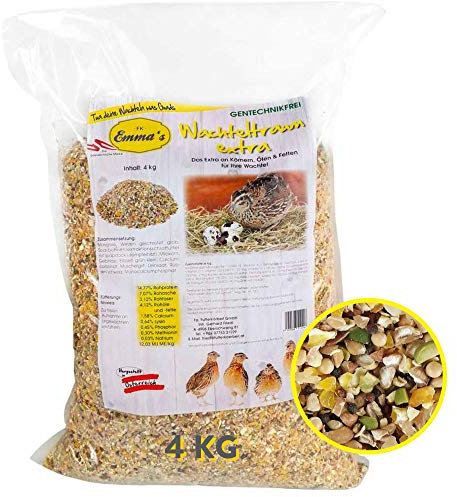 Emmas Wachtelfutter 4kg - Wachteltraum Extra | Basisfutter Körnermischung für Legewachteln | ohne Gentechnik | hergestellt in Österreich | ausgewogenes Alleinfutter für eine artgerechte Ernährung