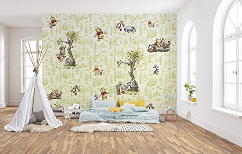 Komar Vlies Fototapete Winnie Pooh Friends | Größe: 300 x 280 cm (Breite x Höhe), Bahnbreite 50 cm | Tapete, Wandbild, Dekoration, Wandbelag, Kinderzimmer, Schlafzimmer | DX6-031, bunt