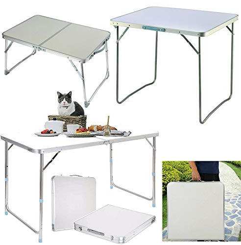 7Sevenjokers PowerTools Klapptablett-Tisch für Kinder, kleiner Klapptisch mit 4 Beinen, Aluminium-Klapptisch, Laptop zum Lernen oder Outdoor-Tisch für Picknick, Grillen