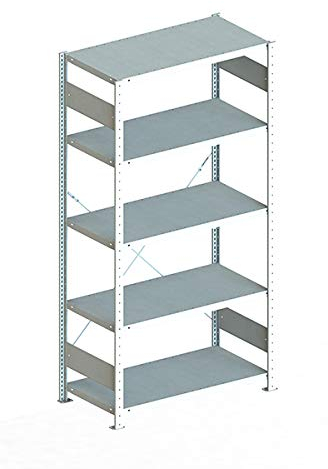 Steckregal aus Metall - Stecksystem Lagerregal 200 x 100 cm - 50 cm tief verzinkt - Fachlast 230 Kg