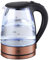Lentz Wasserkocher Glas LED 1,7 Liter Wasserkocher Bronze