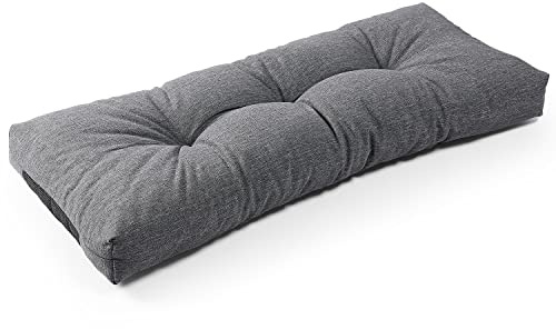SUNROX rutschfeste Bankauflage mit Memory-Schaum, 122x 41x10 cm, Schwarz meliert–Lichtecht&wasserabweisend, langlebiges, extra Dickes Sitzkissen für Gartenbank/Gartenstuhl, Outdoor Indoor Bankpolster
