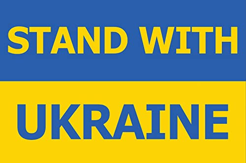 AZ FLAG Flagge Ukraine Stand with Ukraine 150x90cm - UKRAINISCHE Nein ZUM Krieg Fahne 90 x 150 cm - flaggen Top Qualität