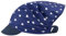 Kopftuch Sommer Mütze Schirmmütze Stirnband Mädchen Baumwolle Herz Punkte, Größe: XL (54/56), Farbe: Dunkelblau-Jeansblau
