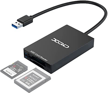 Dual XQD & SD SDXC Card Reader USB3.0 Dual Slot Memory Card Reader Compatible with XQD/SD/Sony M Series & G Series