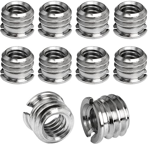 LUORNG Lot de 10 adaptateurs filetés pour trépied femelle 1/4-20 femelle vers 3/8-16 mâle pour appareil photo reflex numérique, caméscope, trépied 3/8 à 1/4