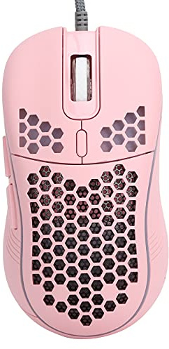 ADITAM Pink Hollow USb Wired Mouse Built In Fan, 4 Speed DPI Adjustable Gaming Mouse with RGB Lighting Effect, Plug and Play Universal Mouse for Computer Laptop Double the comfort