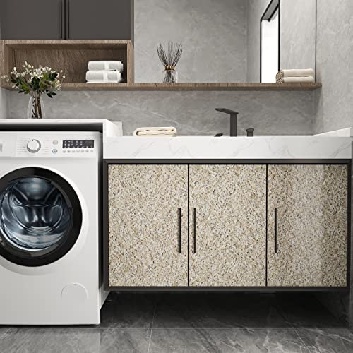 CRE8TIVE Gelb Terrazzo Tapete Selbstklebend Möbelfolie Selbstklebend Tapeziertisch Wasserfest Küchenrückwand Folie Wohnzimmer Schrankfolie Fototapete Küche Vinyltapete Abnehmbar 30cm x 200cm