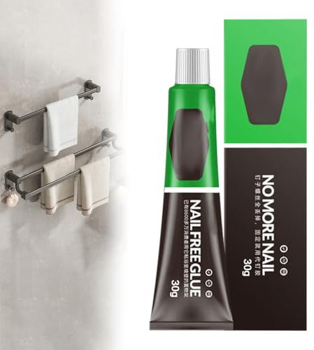 All-Purpose Glue, All Purpose Adhesive Super Glue, Universeller Starker Nagelfreier Kleber, Alleskleber Nail-Free Glue Adhesive Sealant, Wasserfest und Kein Bohren (1, 30g)