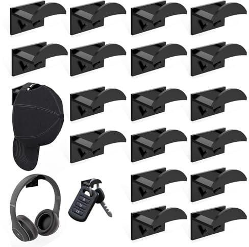 18 Stück cap halterung wand,cap halter,basecap halterung wand,cap aufhänger,cap holder,huthalter wand,schwarz