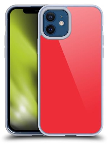 Head Case Designs Rot Blockfarben Gelhülle [Militärischer Schutzgrad] Kompatibel Mit Apple iPhone 12 / iPhone 12 Pro Und Kompatibel Mit MagSafe