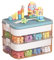 Kinder Aufbewahrungsbox mit Deckel für Lego Bausteine Aufbewahrungsfächer Stapelboxen Spielzeugaufbewahrung Stapelboxen Kunststoff Sortieren Kleinteile Transparent Organizer 2 Lagen Blaue Farbe