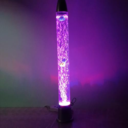 Vdhfgso Blasenfischlampe, LED-Wasserfalllampe mit 3D-Fischen, sensorisches Aquariumlicht, 70 cm, beruhigende ASMR-Therapie gegen Angstzustände, Yoga-Raumdekor fürs Kinderzimmer