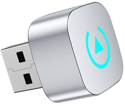 Uxsjakjsd Car B ALLEGGIO con 2IN1 Wireless CarPlay Mini AI Box e Android Auto, Collegamento Plug And Play USB, BT WiFi