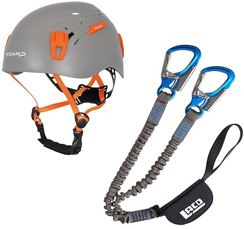 LACD Klettersteigset Pro Evo Blue + Kletter-Helm Camp Titan Grey 54-62cm