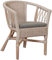 Korb-Outlet Stapelbarer Rattan-Sessel/Stuhl aus Natur-Rattan inkl. Polster in der Farbe Vintage Weiß