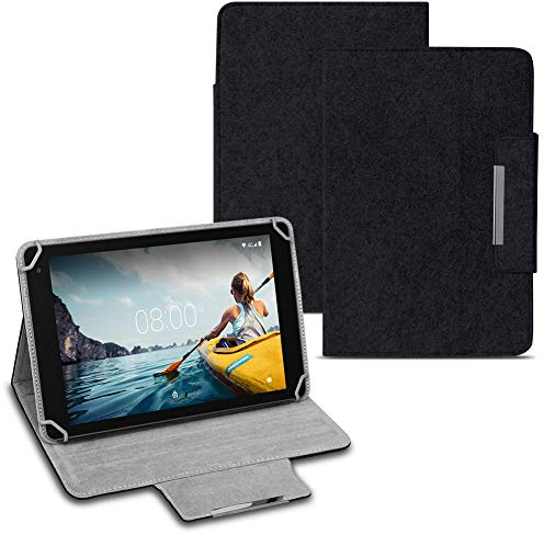NAUCI Tablet Hülle kompatibel für Medion Lifetab E10814 E10414 Filz Tasche Schutzhülle Klapp Case Schutz Cover, Farbe:Schwarz