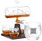 Maverton Whisky Karaffe mit Gravur - Schiff mit Edelstahl-Wasserhahn, 1000 ml - 4er Whiskygläser Set - Whisky Dekanter - Monogramm 7
