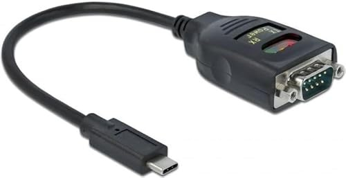 Delock Adapter USB Type-C™ zu 1 x Seriell RS-232 DB9 mit 15 kV ESD Schutz