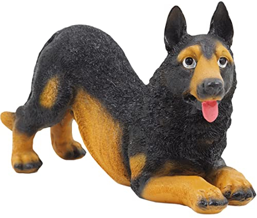 Craft&Style Skulptur Statue Figur Bester Freund Hund Schäferhund Braun Platz Dekoration Deko H: 14cm
