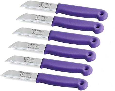 Küchenmesser Messer Set aus Solingen Gemüsemesser Kleines Obstmesser Made in Germany Schälmesser Allzweckmesser mit Scharfer und Präziser Klinge aus rostfreiem Edelstahl (6er Set, Kurz)