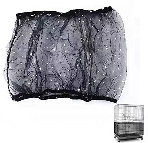 ZHZYYD18 Vogelkäfig Abdeckung Vogelkäfig-Samenfänger Rock Mesh Birdcage Cover Netz Schutznetz Universal für Vogelfutter Kleintiere Schwarz