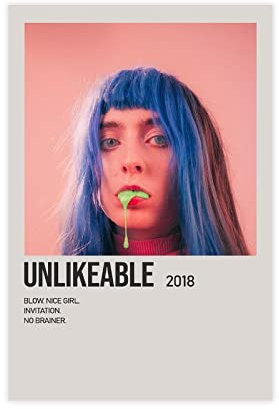 Unlike by Ashnikko Singer Music Cover Poster 1 Leinwand Poster Schlafzimmer Dekor Sport Landschaft Büro Raum Dekor Geschenk Unframe:30x45cm
