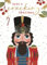 Nutcracker Soldier Cracking Hand-Finished Foiled Christmas Card Xmas Cards XAG009