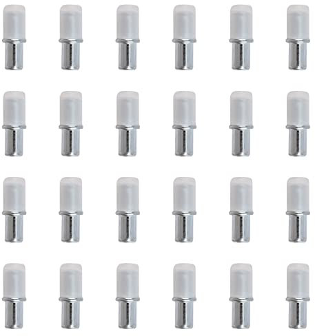 INCREWAY 24 Stück Regalstützen, 3 mm Metall-Regalstifte, kleine Regalstützstifte, Schrankregal-Clips für Schränke, Bücherregal, Regale, Schränke, 24 Stück