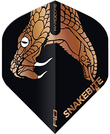 RED DRAGON Hardcore Peter Wright Schwarze und bronzene Schlange Premium Standard Dartflug - 3 Set pro Packung (insgesamt 9 Dart-Flights)