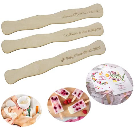 Personalized Fan Handles,Wood Hand Fan Handles,Fan Sticks for Custom Name,Lolly Sticks for Craft,ice Cream Sticks,Personalized Wedding Fan Craft Sticks (20pcs)