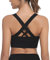 Leversic Sport BH Damen Push up, Sports Bra Ohne Bügel Sport BH Rückenfrei, mit Breiten Trägern für Besseren Halt und Unterstützung, 1pc-Schwarz, L