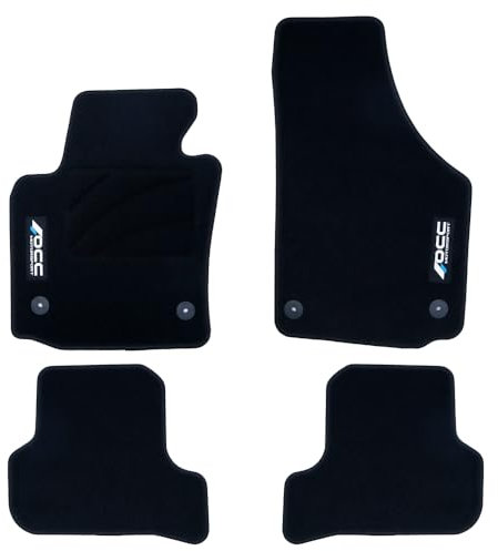 OCC DESIGN - Fußmatten, Sonderanfertigung, passend für Seat Leon MK2 (2005-2012), hochwertiger Teppich, Velours/Polypropylen, Originalverankerung, rutschhemmend, Fersenschale, 5 Stück