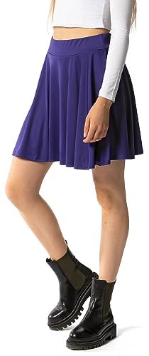 Gonna da ragazza, alla moda, con pantaloncini interni, per scuola, tempo libero e feste, viola., 5-6 Anni