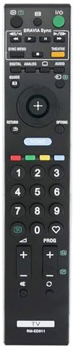 VINABTY Remplacement de la télécommande RM-ED011 Convient pour Sony LCD TV KDL-26V4710 KDL-46W4720 KDL-46W4710 KDL-46W4730 KDL-52W4710 KDL-52W4730 KDL-40W4710 KDL-40W4720 KDL-40W4730 KDL-32V4710