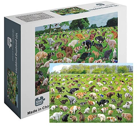 AiQima Puzzle, 1000 Teile Puzzle, 101 Kackende Welpen, Kackende Hunde, Interessante Puzzles Zur Stressreduzierung