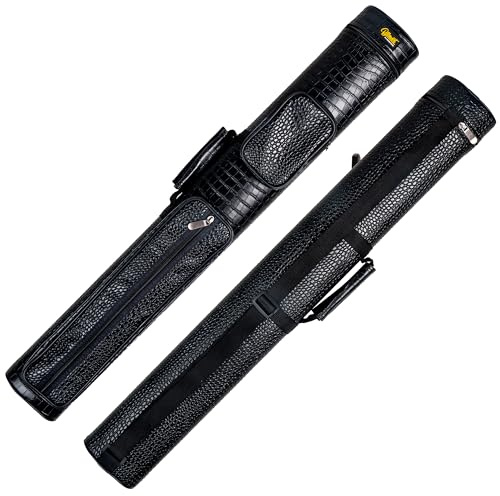Billmart Pool-Queue-Koffer, 2 x 3 harte Pool-Queue-Stick-Tragetasche, Billardstock-Zubehör, Schwarz
