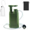 Hand Pump Water Filter 4-Stage Camping Water Purifier Filtration System Emergency Survival Gear 0.01 Micron with 480ml Water Bag for Camping Hiking Backpacking Adventure