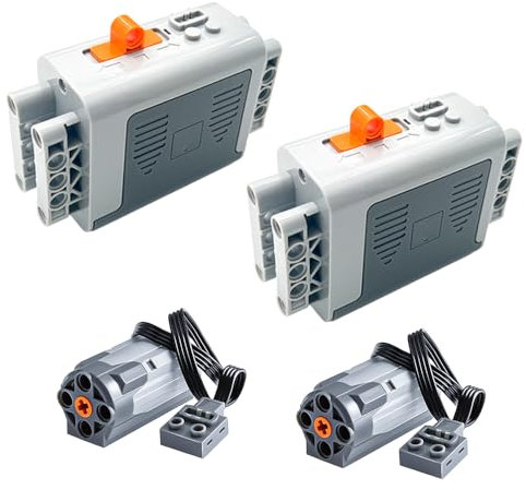 YUN.arbor Power Functions M-Motor 8883 (2 PCS) Battery-Box-8881 (2 PCS) Compatible with Lego Motor MOC Technic Parts