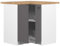 BDW - Küchenschrank - Eckschrank Küche mit Türen und Arbeitsplatte - Schrank 90 cm breit, 85 cm hoch - Küchenschränke Einzeln, Küchenmöbel Einzelteile (Weiß/Grau)