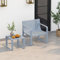 GIANTEX Gartenmöbel Set Wetterfest, Balkonmöbel Set aus PP, Balkon Möbel Gartensessel mit Tisch, Terrassenmöbel Outdoor, Balkonmöbel Balkonset Klein, Sitzgruppe Gartengarnitur Grau für Garten Terrasse